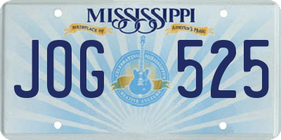 MS license plate JOG525