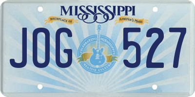 MS license plate JOG527
