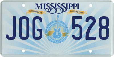 MS license plate JOG528