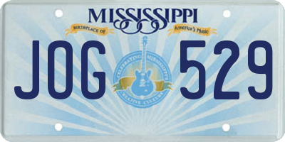MS license plate JOG529