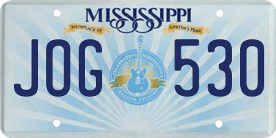 MS license plate JOG530