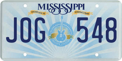 MS license plate JOG548