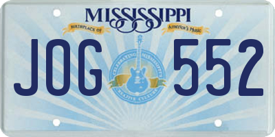 MS license plate JOG552