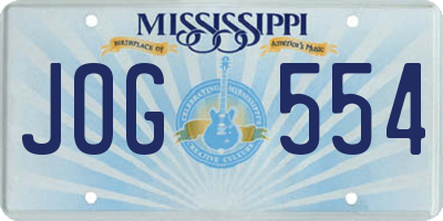 MS license plate JOG554