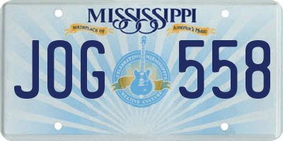 MS license plate JOG558