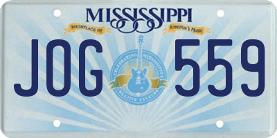 MS license plate JOG559