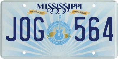 MS license plate JOG564