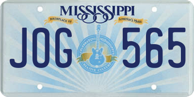 MS license plate JOG565