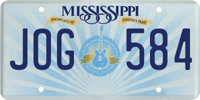 MS license plate JOG584