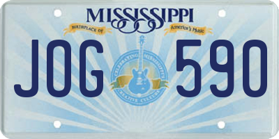 MS license plate JOG590