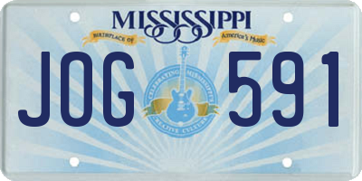 MS license plate JOG591