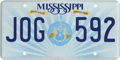 MS license plate JOG592