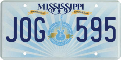 MS license plate JOG595