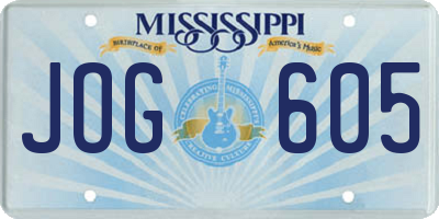 MS license plate JOG605