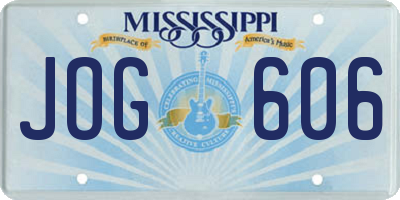MS license plate JOG606