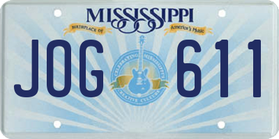 MS license plate JOG611