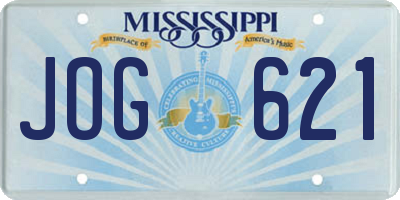 MS license plate JOG621