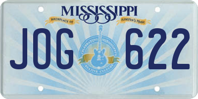 MS license plate JOG622
