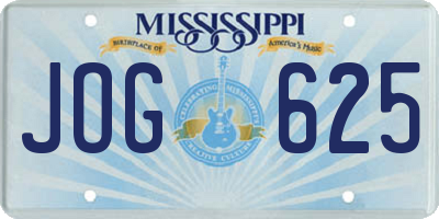 MS license plate JOG625