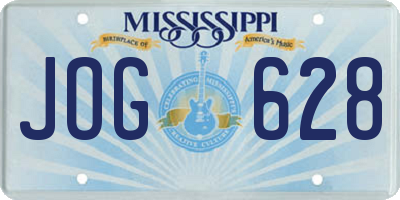 MS license plate JOG628