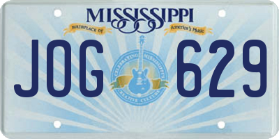 MS license plate JOG629