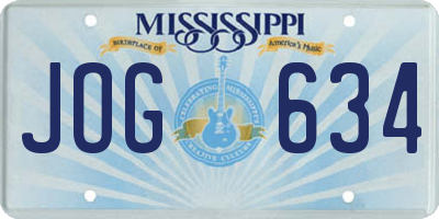 MS license plate JOG634