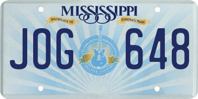 MS license plate JOG648