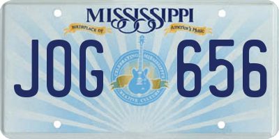 MS license plate JOG656