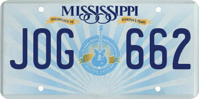 MS license plate JOG662
