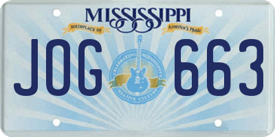 MS license plate JOG663