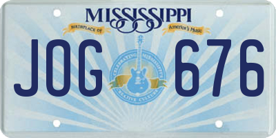 MS license plate JOG676