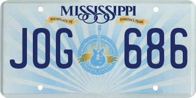 MS license plate JOG686