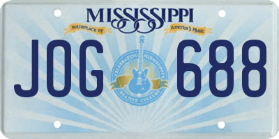 MS license plate JOG688