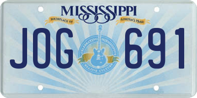 MS license plate JOG691