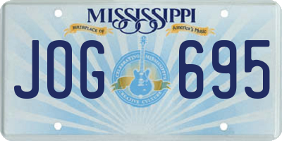 MS license plate JOG695