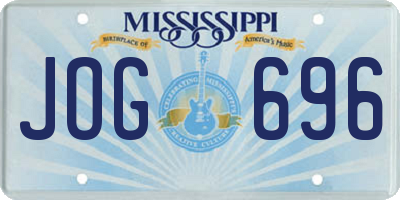 MS license plate JOG696