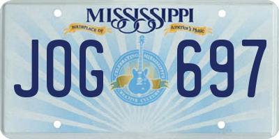MS license plate JOG697