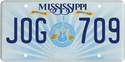 MS license plate JOG709