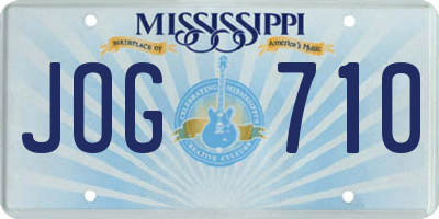 MS license plate JOG710
