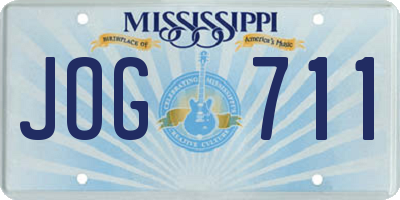 MS license plate JOG711