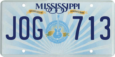 MS license plate JOG713