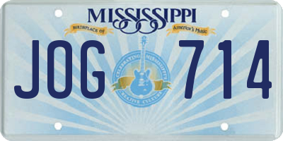 MS license plate JOG714
