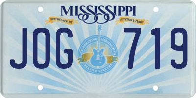 MS license plate JOG719