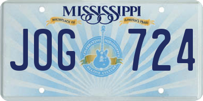 MS license plate JOG724