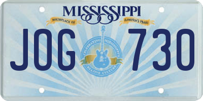 MS license plate JOG730