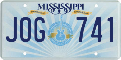 MS license plate JOG741