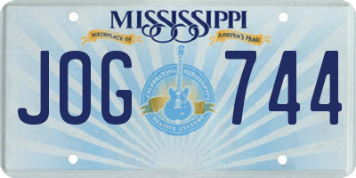 MS license plate JOG744
