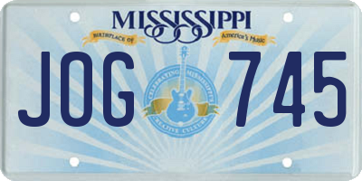 MS license plate JOG745
