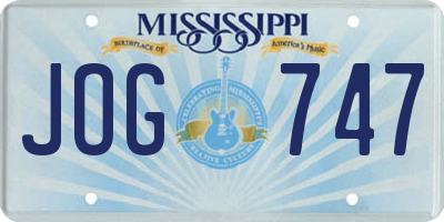 MS license plate JOG747