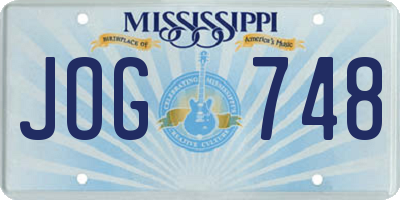 MS license plate JOG748